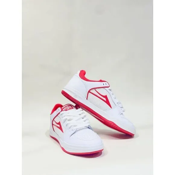 Lakai Men's Telford Low Shoes - White/Red Suede 9 - Picture 1 of 10